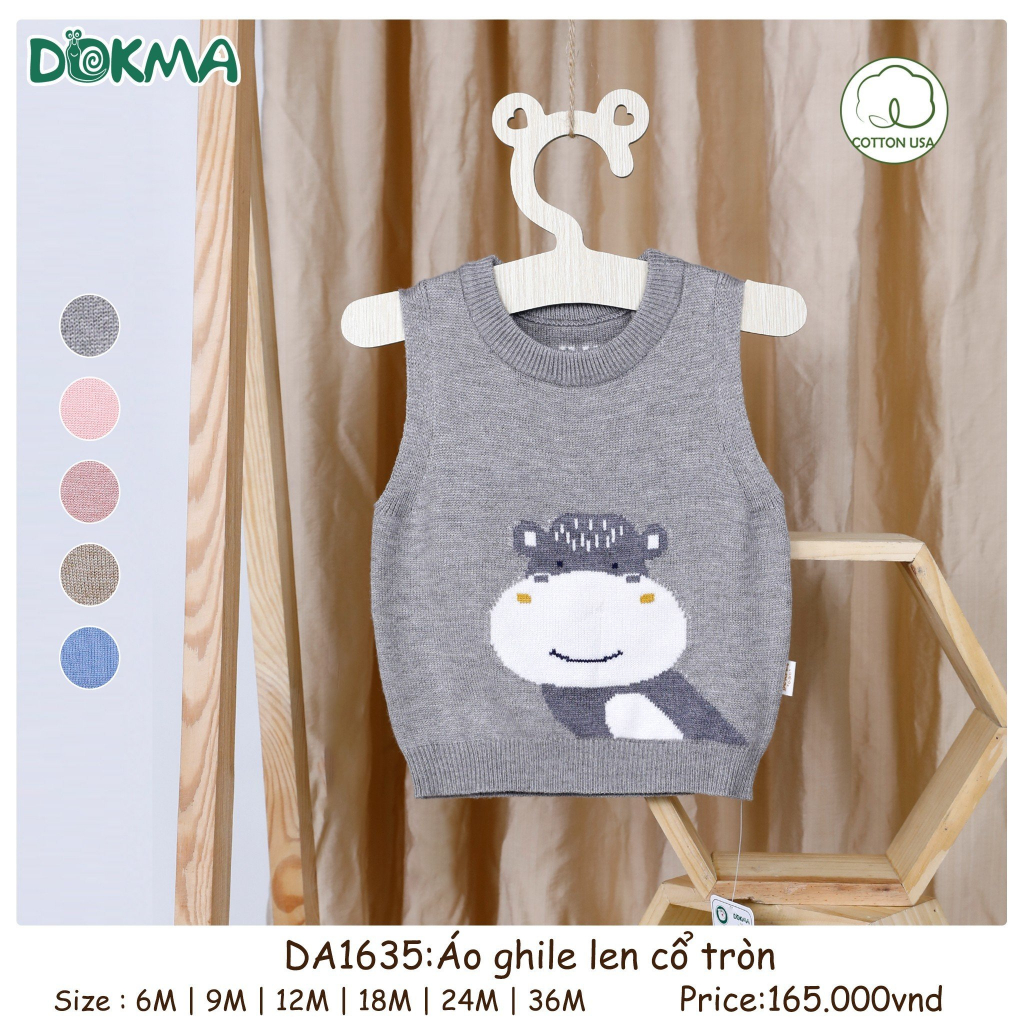 DA1635 Áo gile len cổ tròn DOKMA