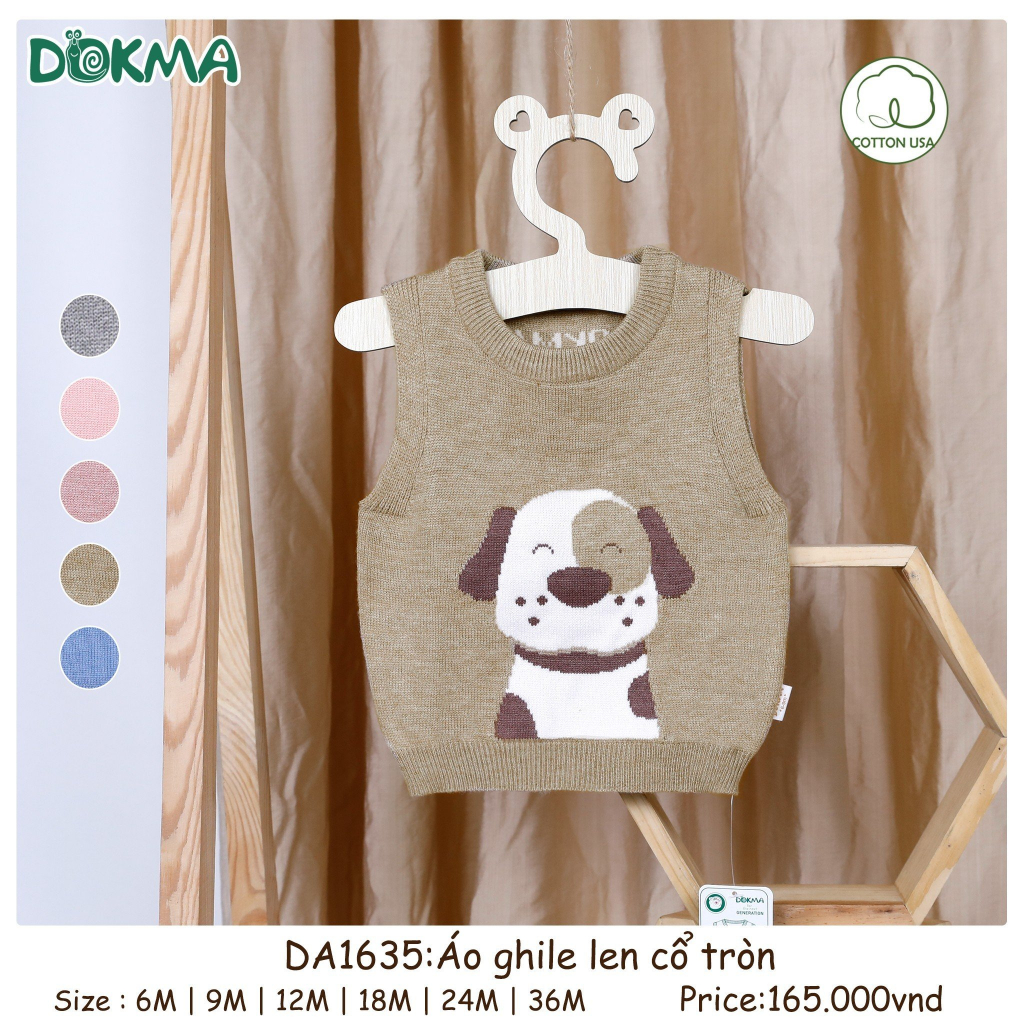 DA1635 Áo gile len cổ tròn DOKMA