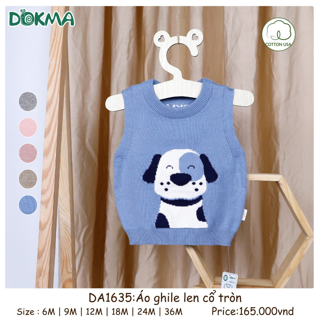 DA1635 Áo gile len cổ tròn DOKMA