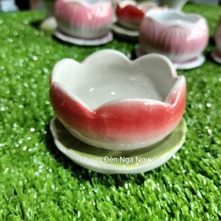 Chân đế nến hoa sen gốm sứ/Đế đựng đèn cầy Tealight