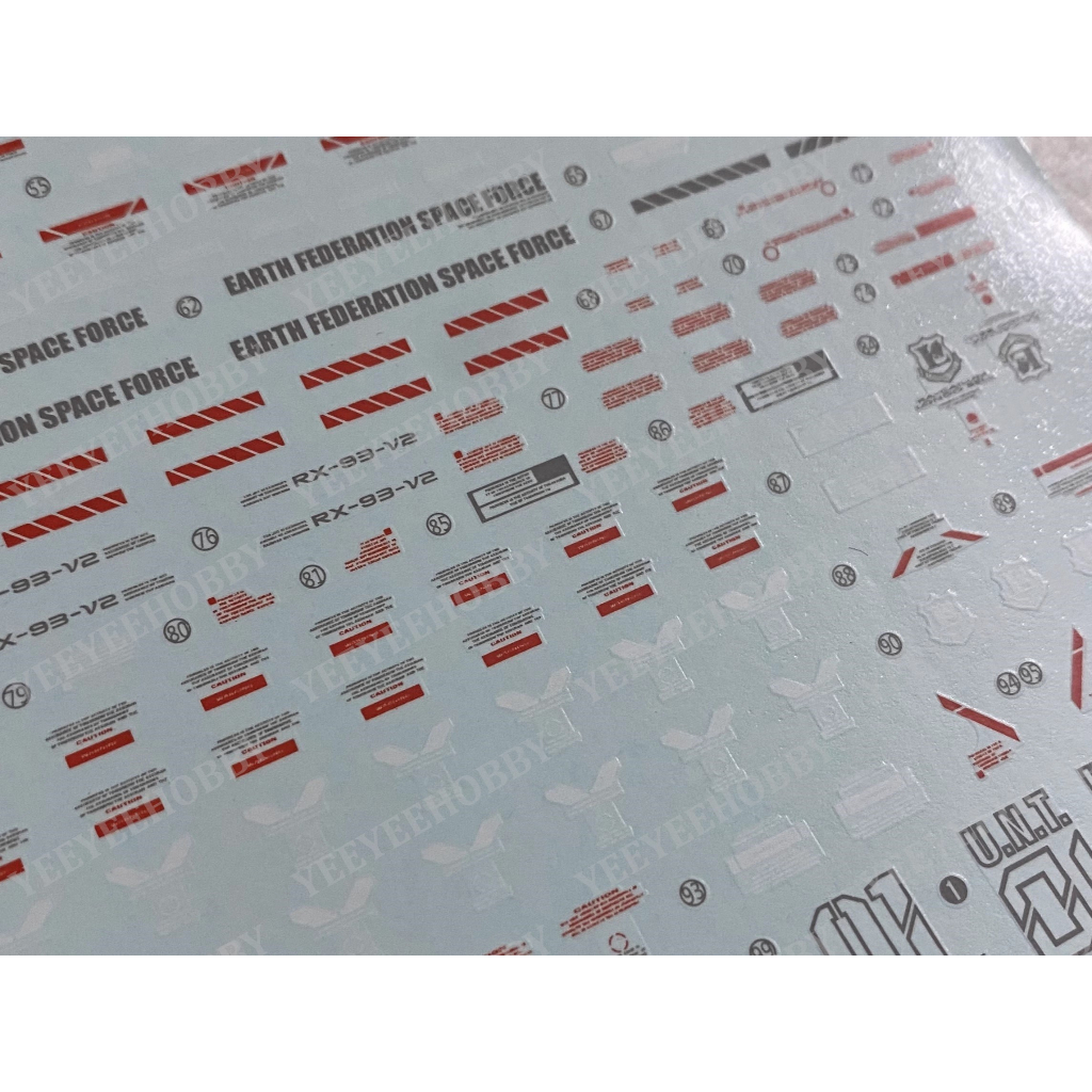 DECAL MÔ HÌNH XUEYAN - MG-08 - DECAL NƯỚC PHẢN QUANG CHO MÔ HÌNH MG 1/100 HI-NU VER KA