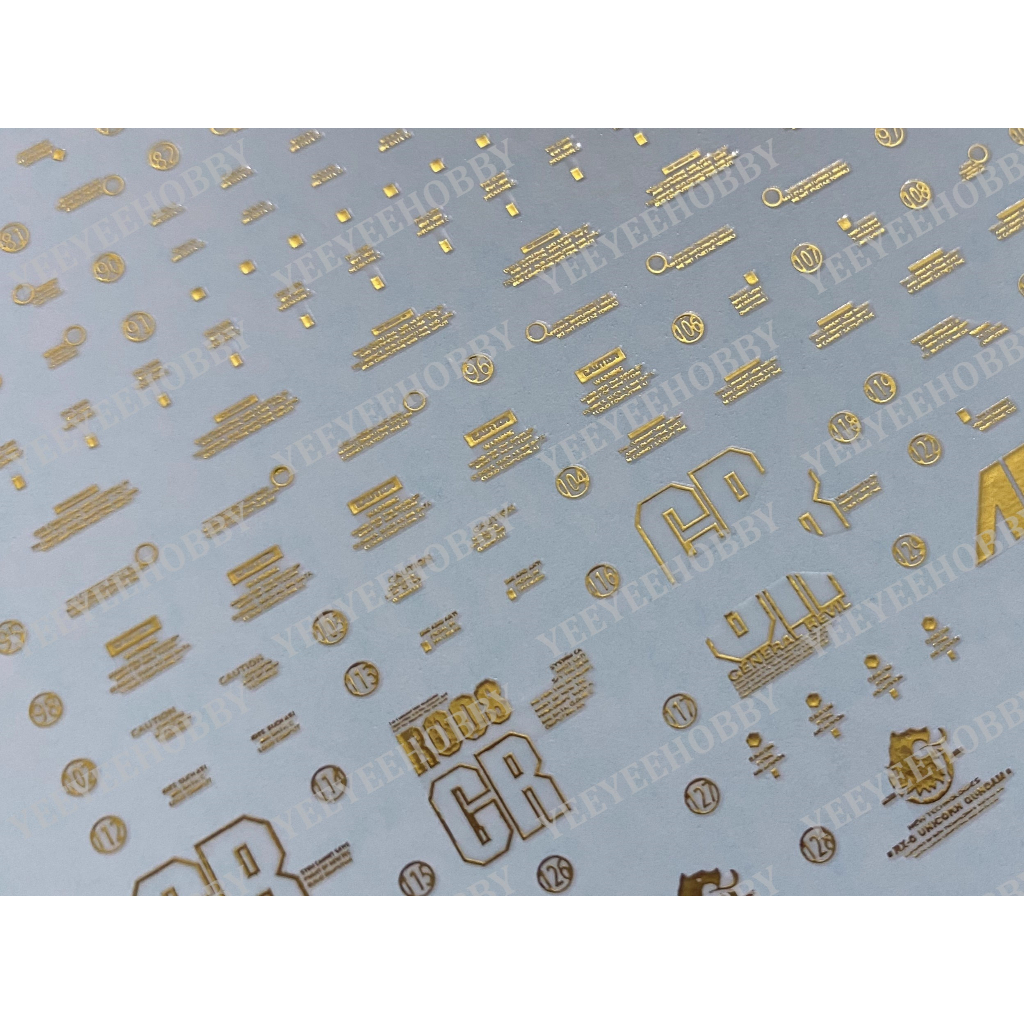 DECAL MÔ HÌNH XUEYAN - MG-23 - DECAL NƯỚC ÁNH KIM PHẢN QUANG CHO MÔ HÌNH MG 1/100 RX-0 UNICORN 02 BANSHEE