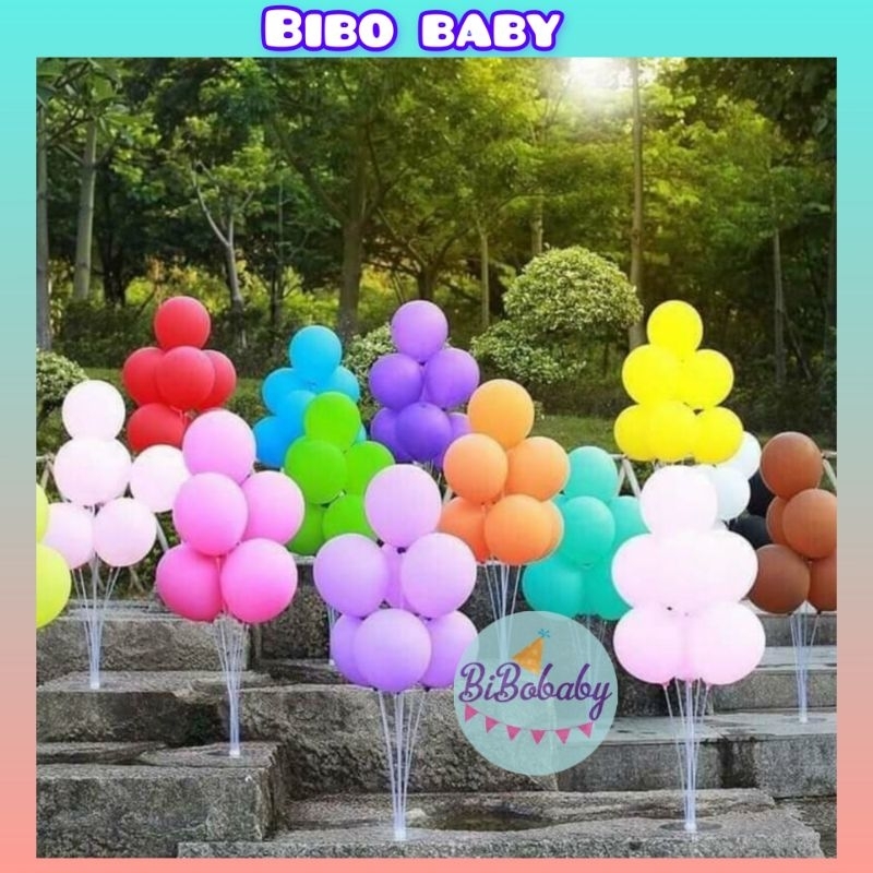 Trụ bóng bay 70cm 7 nhánh hàng chuẩn (tặng kèm 10 bóng pastel mix màu) - BiBo baby