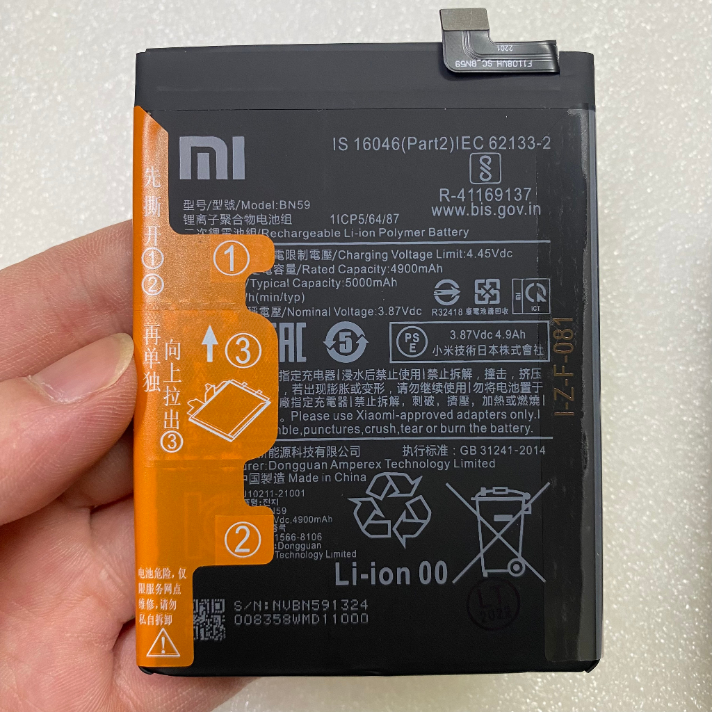 Pin Xiaomi Redmi Note 10 / Note 10S  5000mAh loại AA bao test đổi mới
