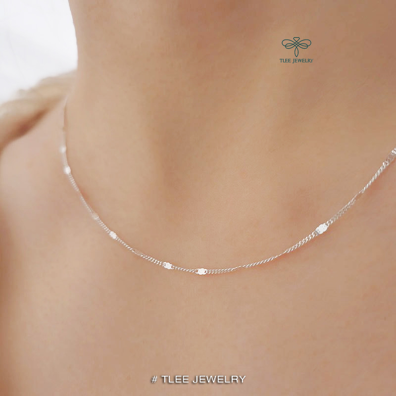 Dây chuyền bạc nữ TLEE, vòng cổ trơn mắt xích kết nối nhẹ nhàng TleeJewelry