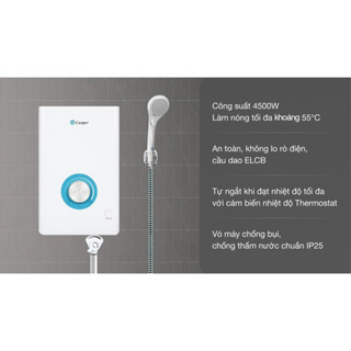 Máy nước nóng trực tiếp Casper 4500W EN-45TH11 (hàng Thái Lan, mới 100%, bảo hành chính hãng 18 tháng)