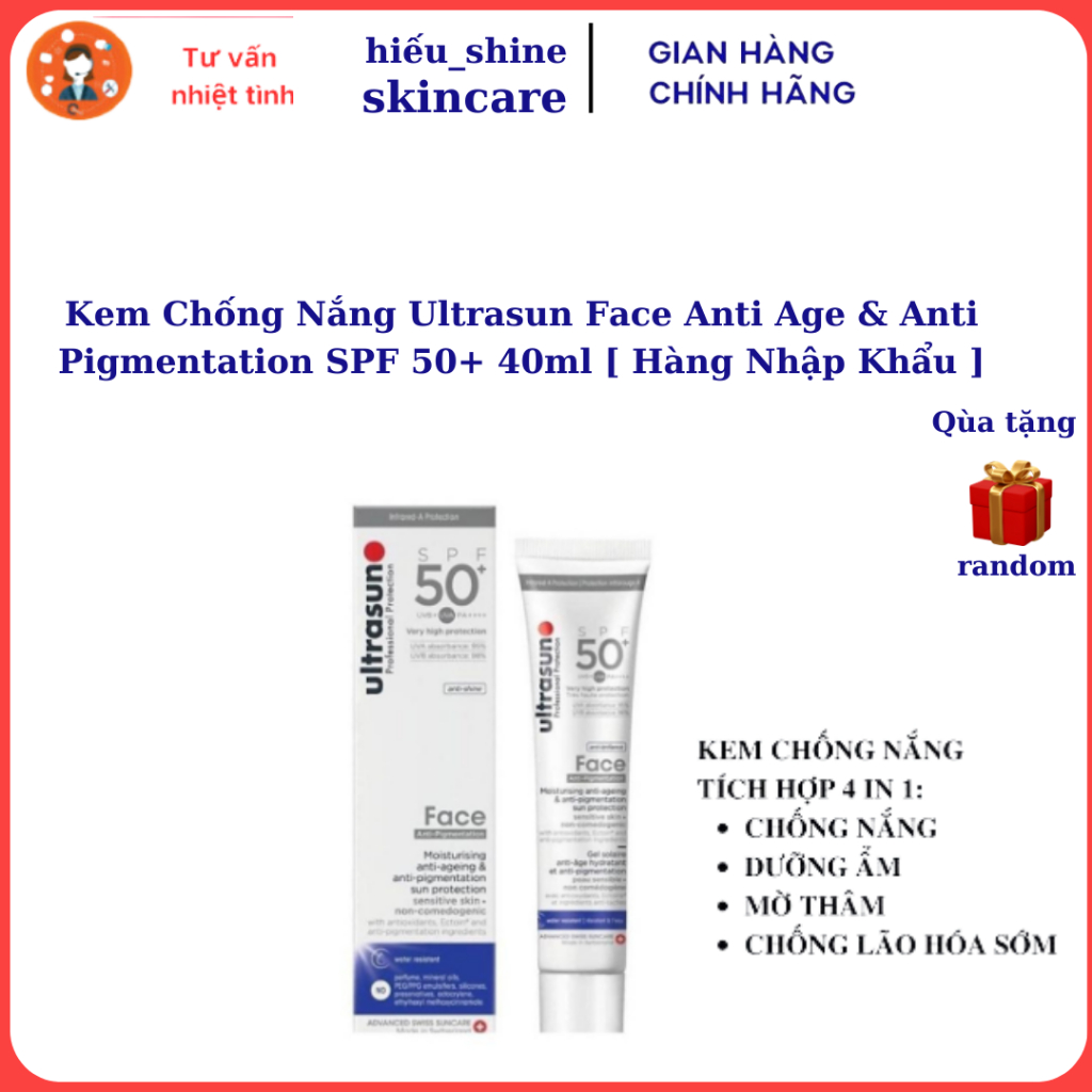 Kem Chống Nắng Ultrasun Face Anti Age &amp; Anti Pigmentation SPF 50+ 40ml [ Hàng Nhập Khẩu ]