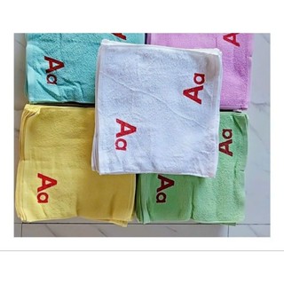 KHĂN MẦM NON IN ABC +123 + TẶNG KÈM DECAL DÁN CA CỐC