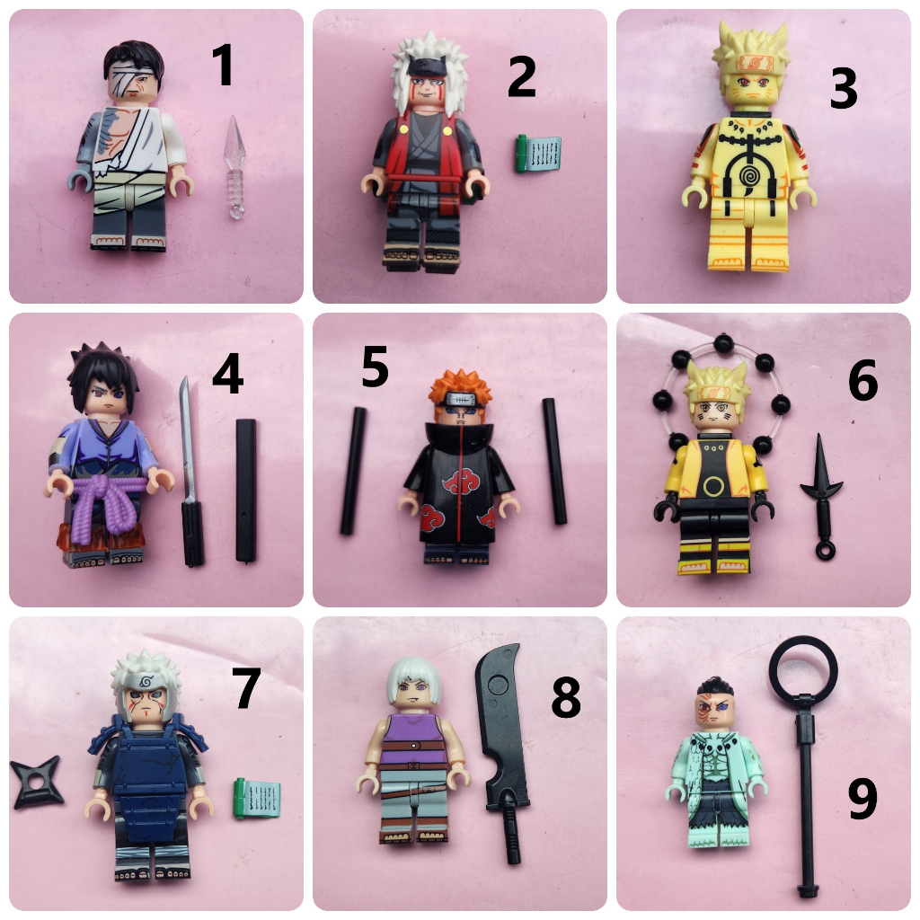 Minifigures Nhân Vật Naruto Sasuke Kakashi