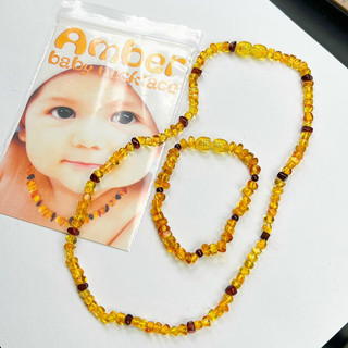 Bộ vòng cổ và vòng tay hổ phách Amber cho bé