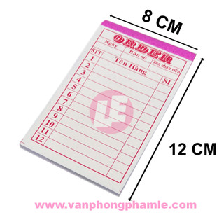 Sổ order 2 liên 8cm x 12cm có chữ order )