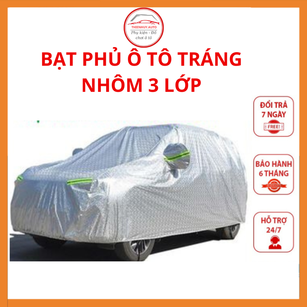 Bạt phủ ô tô, áo trùm xe ô tô 3 lớp tráng nhôm chống xước, chống nắng, chống mưa, chống cháy bảo vệ xe.
