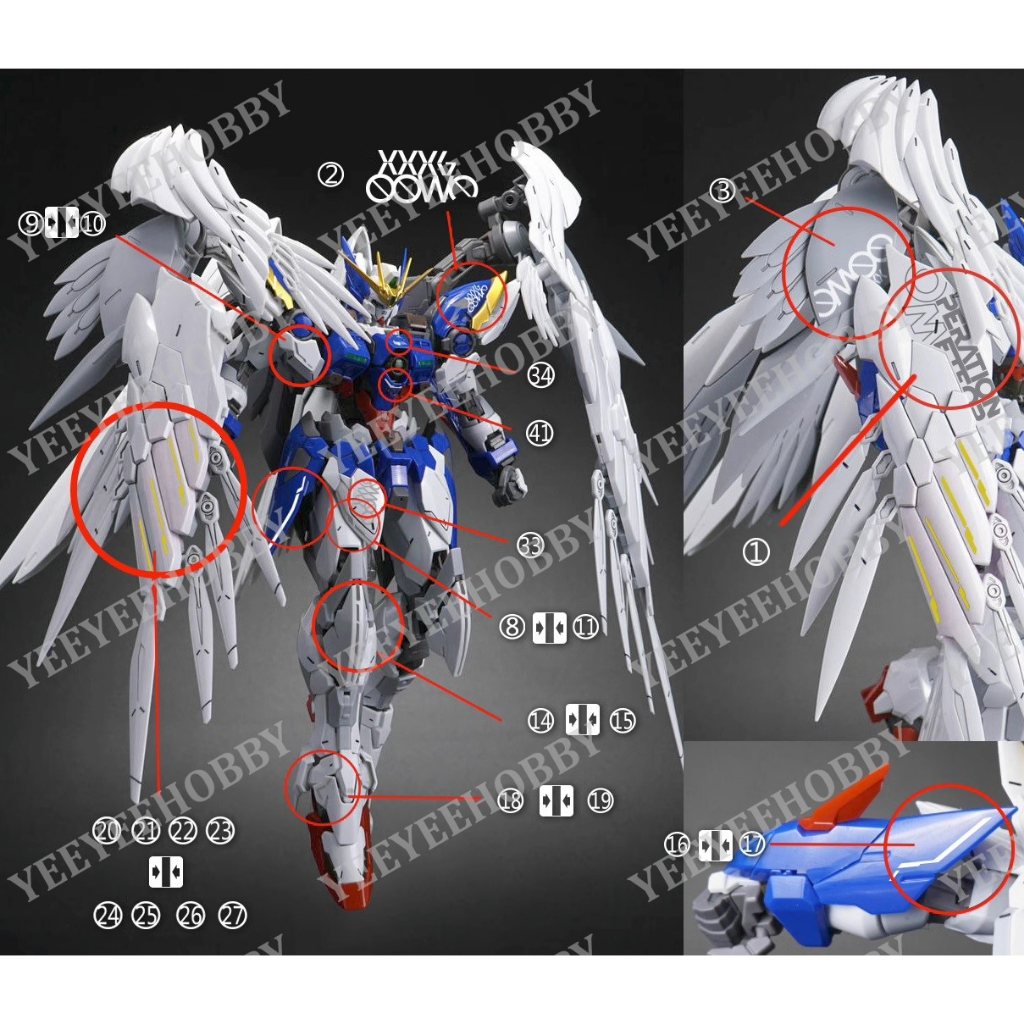 DECAL MÔ HÌNH XUEYAN - DECAL NƯỚC PHẢN QUANG CHO MÔ HÌNH HIRM 1/100 WING ZERO EW HIRM-02