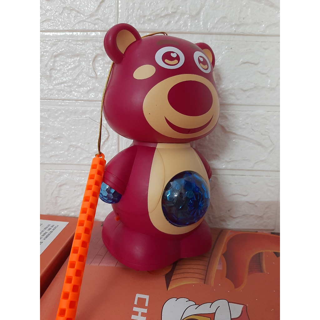 TẶNG PIN đèn trung thu, đèn gấu dâu cảm ứng lotso, đèn trung thu vui nhộn, mẫu mới 2023,đồ chơi trung thu