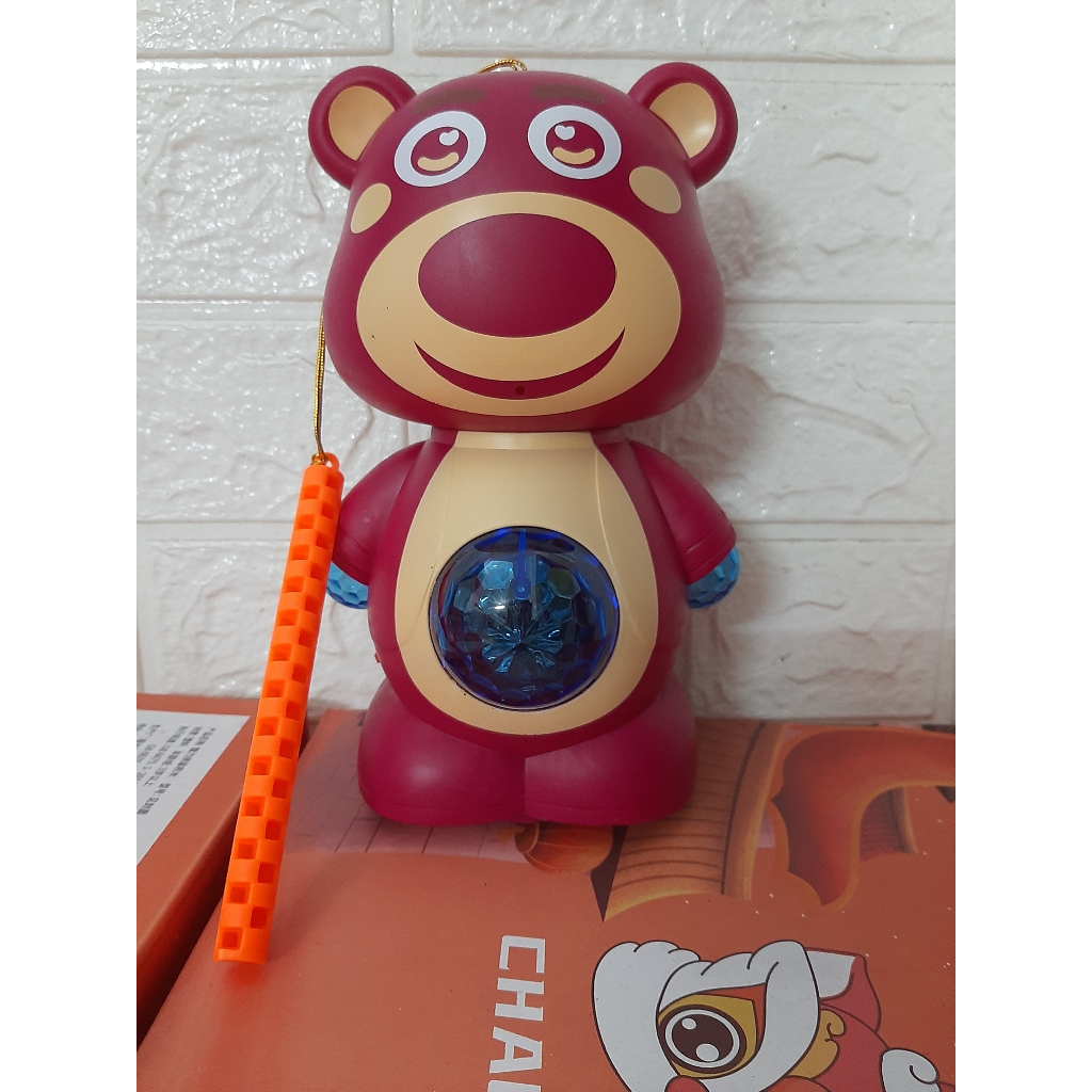 TẶNG PIN đèn trung thu, đèn gấu dâu cảm ứng lotso, đèn trung thu vui nhộn, mẫu mới 2023,đồ chơi trung thu