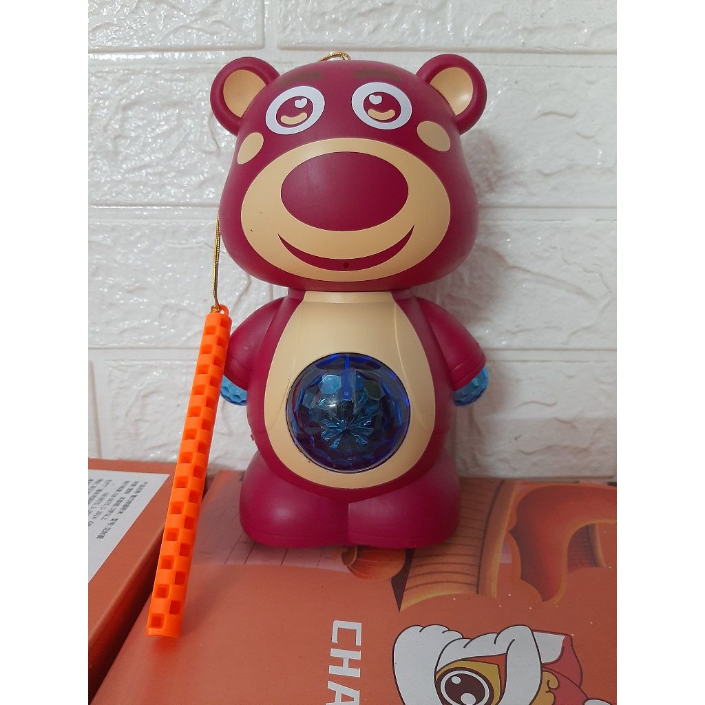 TẶNG PIN đèn trung thu, đèn gấu dâu cảm ứng lotso, đèn trung thu vui nhộn, mẫu mới 2023,đồ chơi trung thu