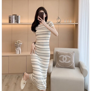 Đầm body len tôn dáng hàng QC dáng dài qua gối phong cách Hàn Quốc