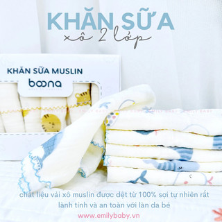 Khăn sữa xô muslin Boona 2 lớp