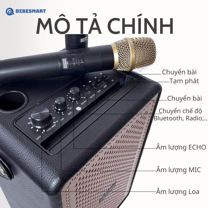 Loa Bluetooth karaoke M4203 Output 100W Bass mạnh treble rời âm thanh đỉnh cao bảo hành chính hãng - TECHHIGH