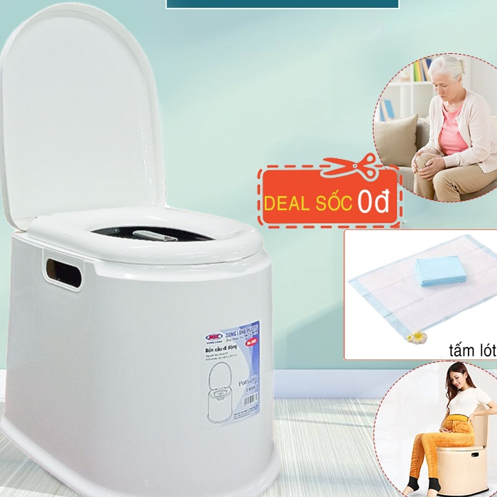 Bô vệ sinh trong nhà cho người già bà bầu trẻ em bồn cầu di động người lớn chính hãng