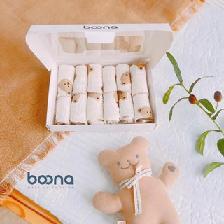 [Hộp 6 khăn] Khăn sữa xô muslin Boona 2 lớp