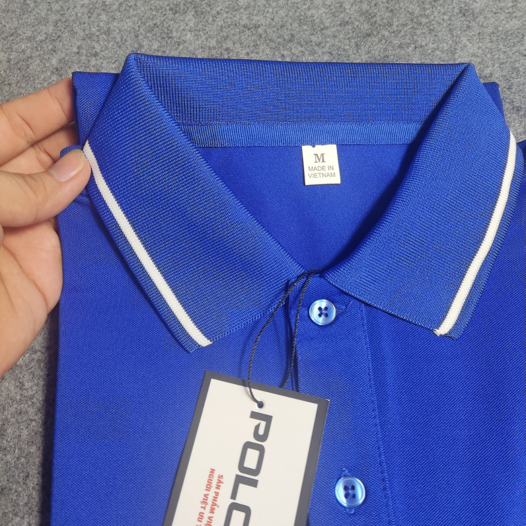 Áo thun Polo nam cổ bẻ Basic màu Xanh Coban ,vải cá sấu - không xù lông, không ra màu, thấm hút mồ hôi, form regular fit
