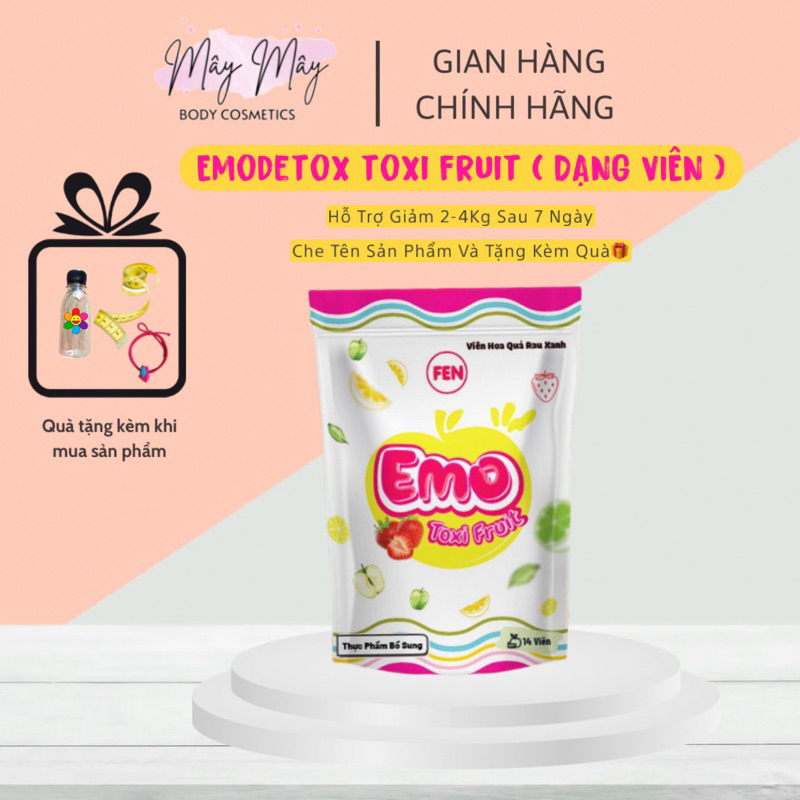 EMO TOXI FRUIT NEW- DẠNG VIÊN GIAM CAN HOA QUẢ RAU XANH HỖ TRỢ GIẢM SAU 7NGÀY