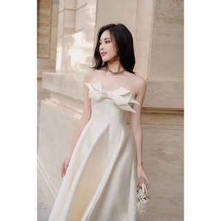Rập giấy thiết kế, rập đầm váy nữ cup ngực samg trọng cách điệu nơ tùng xoè sang trọng