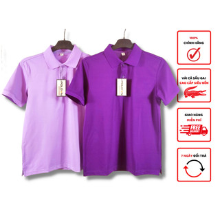 Áo thun Polo nam cổ bẻ Basic màu Tím , vải cá sấu - không xù lông, không ra màu, thấm hút mồ hôi, form regular fit