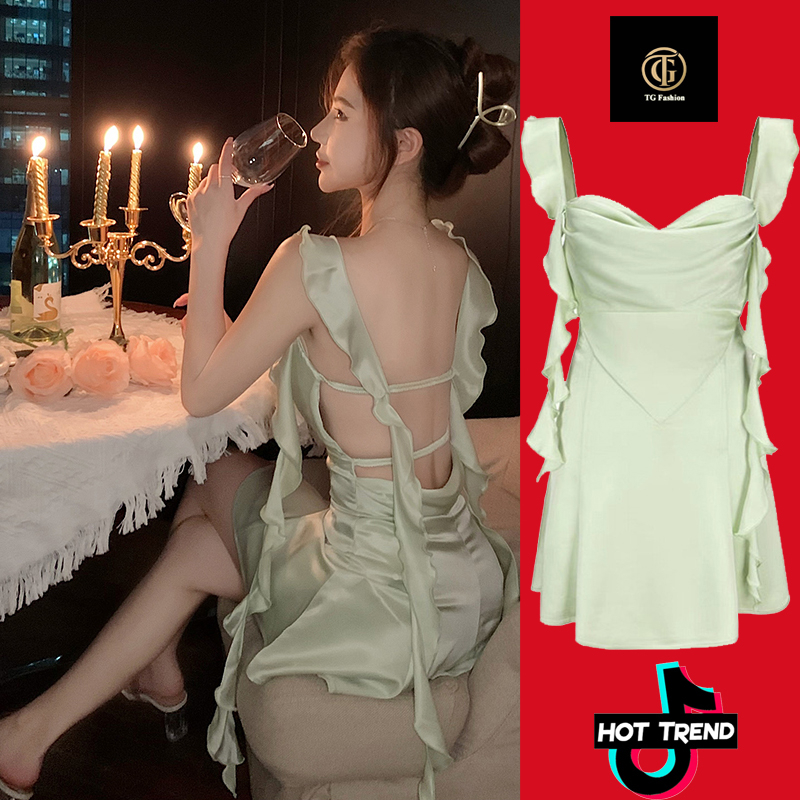 VÁY ĐẦM ULZZANG NỮ CÓ MÚT NGỰC HỞ LƯNG HOT TREND TGFASHION