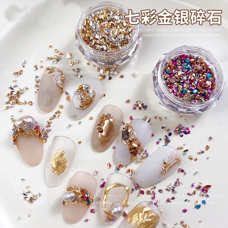 Sỏi mix 7 màu trang trí nail