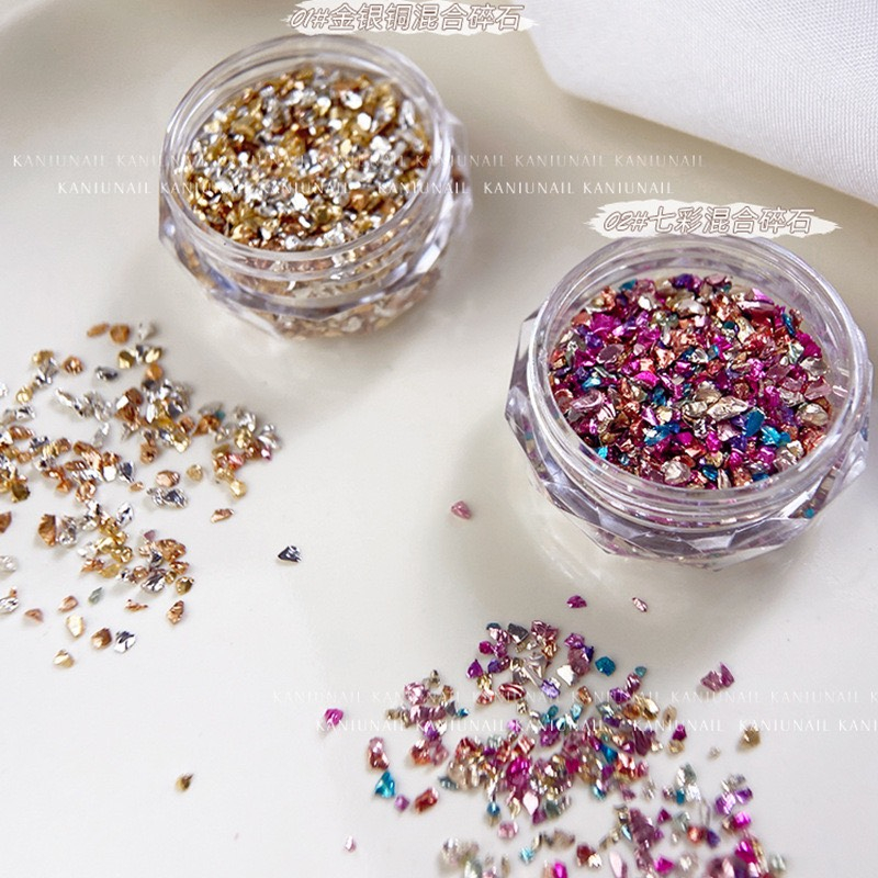Sỏi mix 7 màu trang trí nail