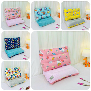 Gối Matxa Trẻ Em 2 Mặt Cotton Lụa Và Nỉ Nhung Hạt - Hoạ Tiết Dễ Thương