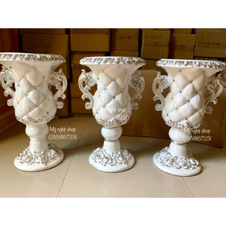 Bình hoa composite, decor, trang trí, quà tặng sinh nhật, tân gia, bình hoa giả, cao cấp mã trám 2 