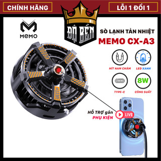 Quạt Sò Lạnh tản nhiệt điện thoại MEMO CXA3 nam châm từ tính có led cho streamer chơi game livestream làm mát nhanh