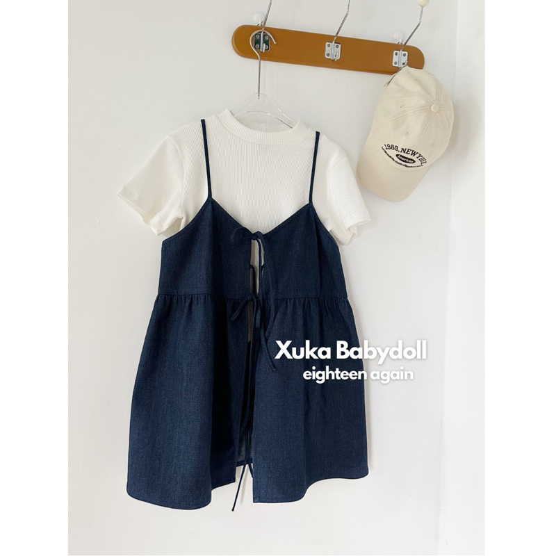 Có sẵn - Áo babydoll denim Xuka 18made ✿ 𝐁𝐲 𝐄𝐢𝐠𝐡𝐭𝐞𝐞𝐧 𝐀𝐠𝐚𝐢𝐧