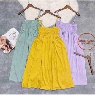 Đầm Babydoll hai dây nhúng ngực
