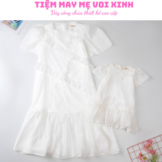 Váy mẹ và bé, đồ đôi mẹ và bé gái thiết kế dáng chữ A siêu xinh và dễ thương cho mẹ và bé