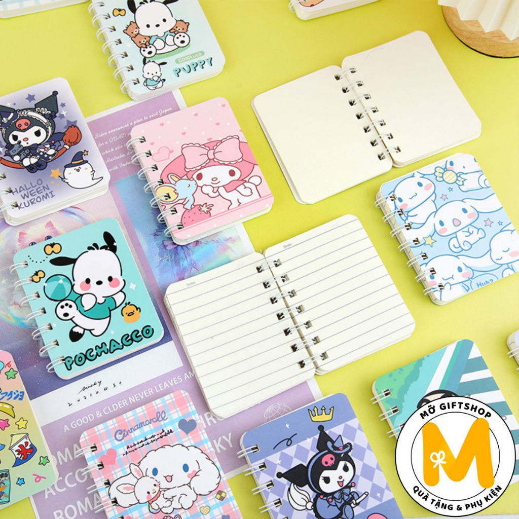 Sổ lò xo a7 sanrio 160 trang nhiều mẫu