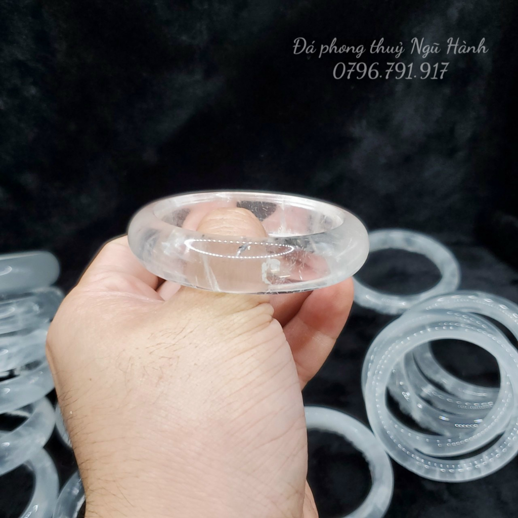 Vòng bản liền thach anh trắng vip 5a kiểm định đẹp - cam kết đẹp như hình