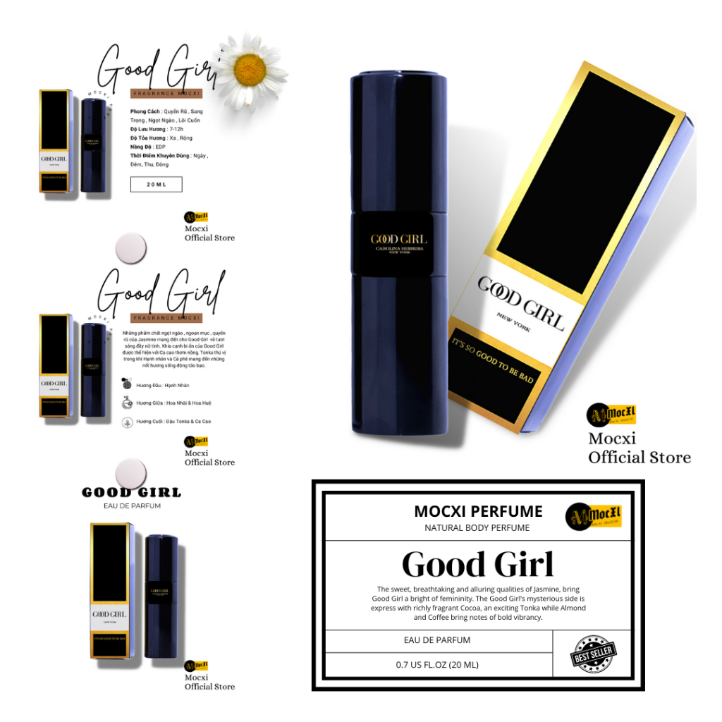𝟐𝟎𝐦𝐥 𝐆𝐨𝐨𝐝 𝐆𝐢𝐫𝐥 - Nước hoa nữ hương thơm ngọt dịu hạnh nhân thiết kế sang trọng tiện lợi