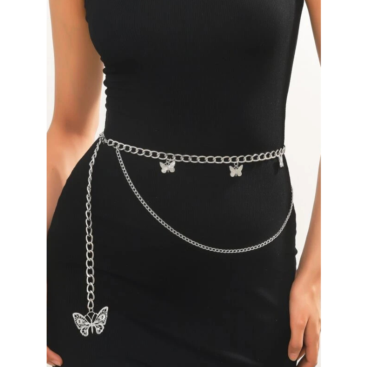 Dây eo vòng eo thắt lưng eo bum 2 tầng hot trend xích váy bum 2 tầng