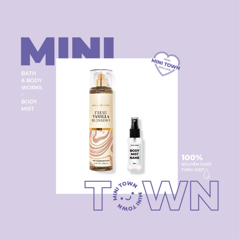 FRESH VANILLA BLOSSOMS - Xịt Thơm Lưu Hương Toàn Thân Bath & Body Works Fine Fragrance Mist