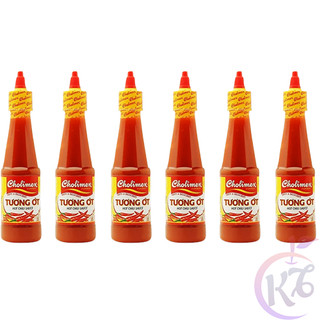 Combo 6 chai Tương ớt Cholimex chai nhựa 270g - cay vừa, chay mặn đều dùng được