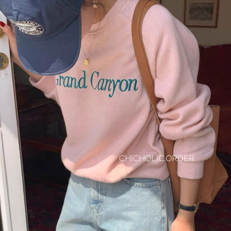 Áo len chui đầu dài tay dáng rộng mùa thu ngọt ngào kiểu Pháp dành cho nữ