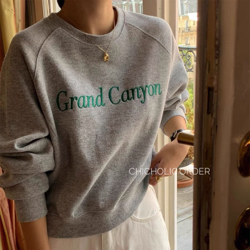 Áo len chui đầu dài tay dáng rộng mùa thu ngọt ngào kiểu Pháp dành cho nữ