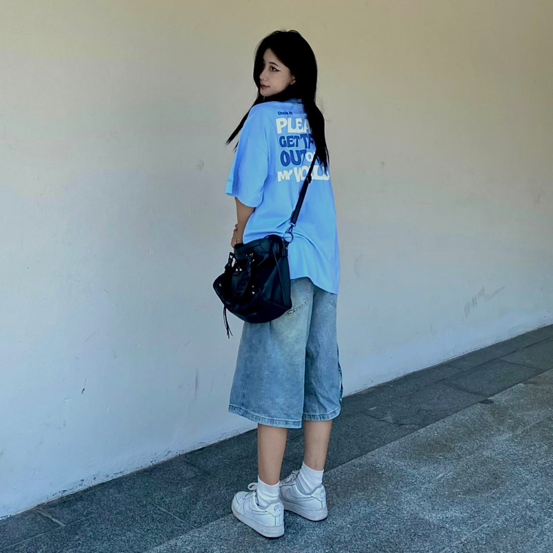 Áo thun oversize Uncle M cotton nam nữ có thêu tay LOVE TEE