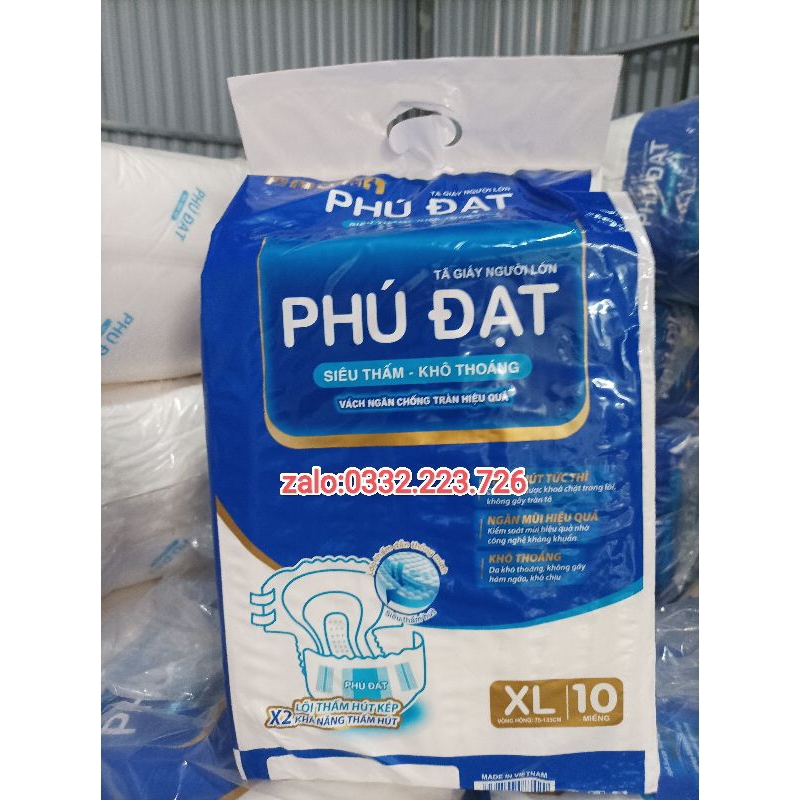 Tã bỉm dán phú đạt size XL  có vách chống chào  mềm mại siêu thấm hút