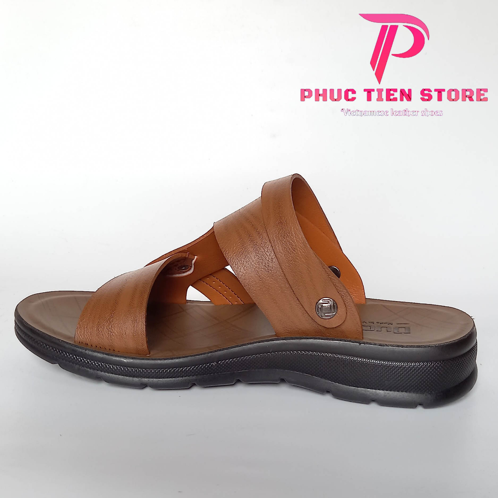 Dép da nam được làm từ da bò cao cấp đế đúc mề dẻo nâng chiều cao