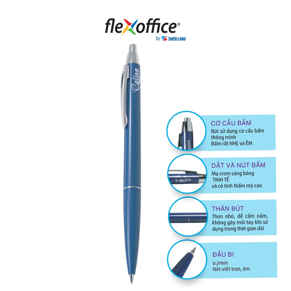 Combo 10 cây Bút Bi Thiên Long Flexoffice FO-030/VN